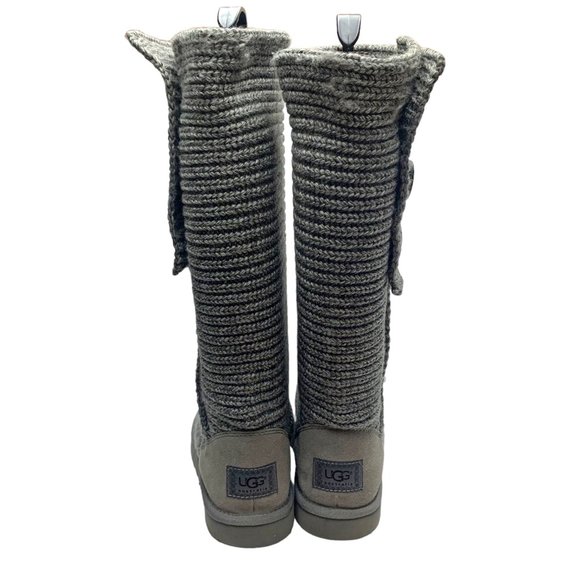 UGG Classic Knit Cardy 5819‎ Charcoal Grey Knit Tall Fold Over Boot - Picture 10 of 11